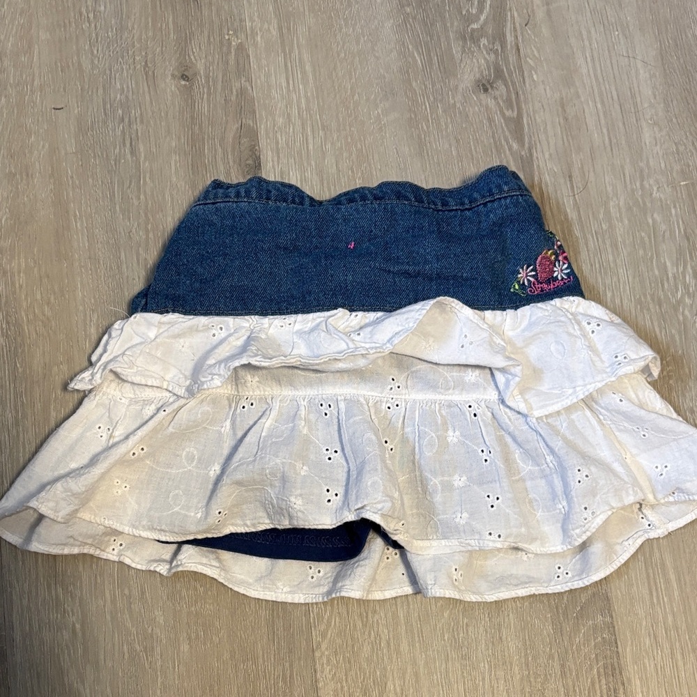 Strawberry Shortcake Chic Denim and White Ruffle Skirt for Kids